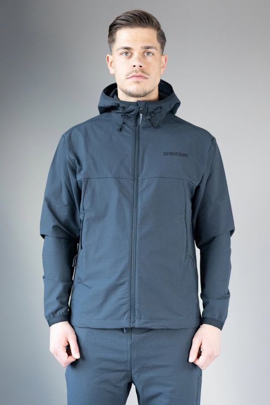 Streetwear Active full zip in block colour black and street grey with seam detailing